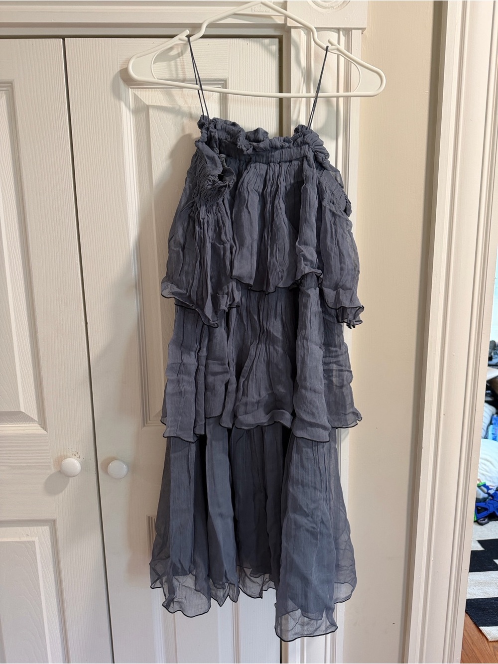 Scotch & Soda Slate Blue Layered Spaghetti-Strap Dress